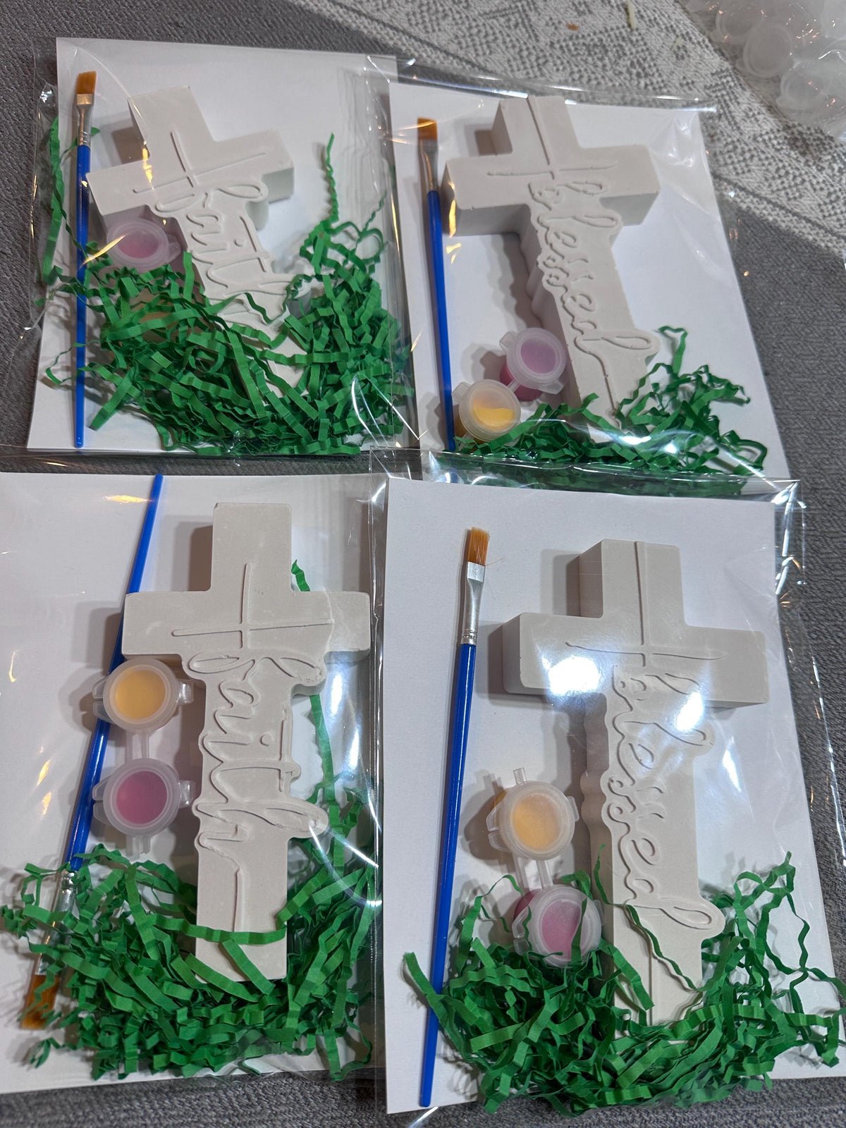 Paint Your Own Ceramic Cross Kit, Christian Kids Craft, Ready to Paint Cross, Sunday School Activity, VBS Craft, Church Craft