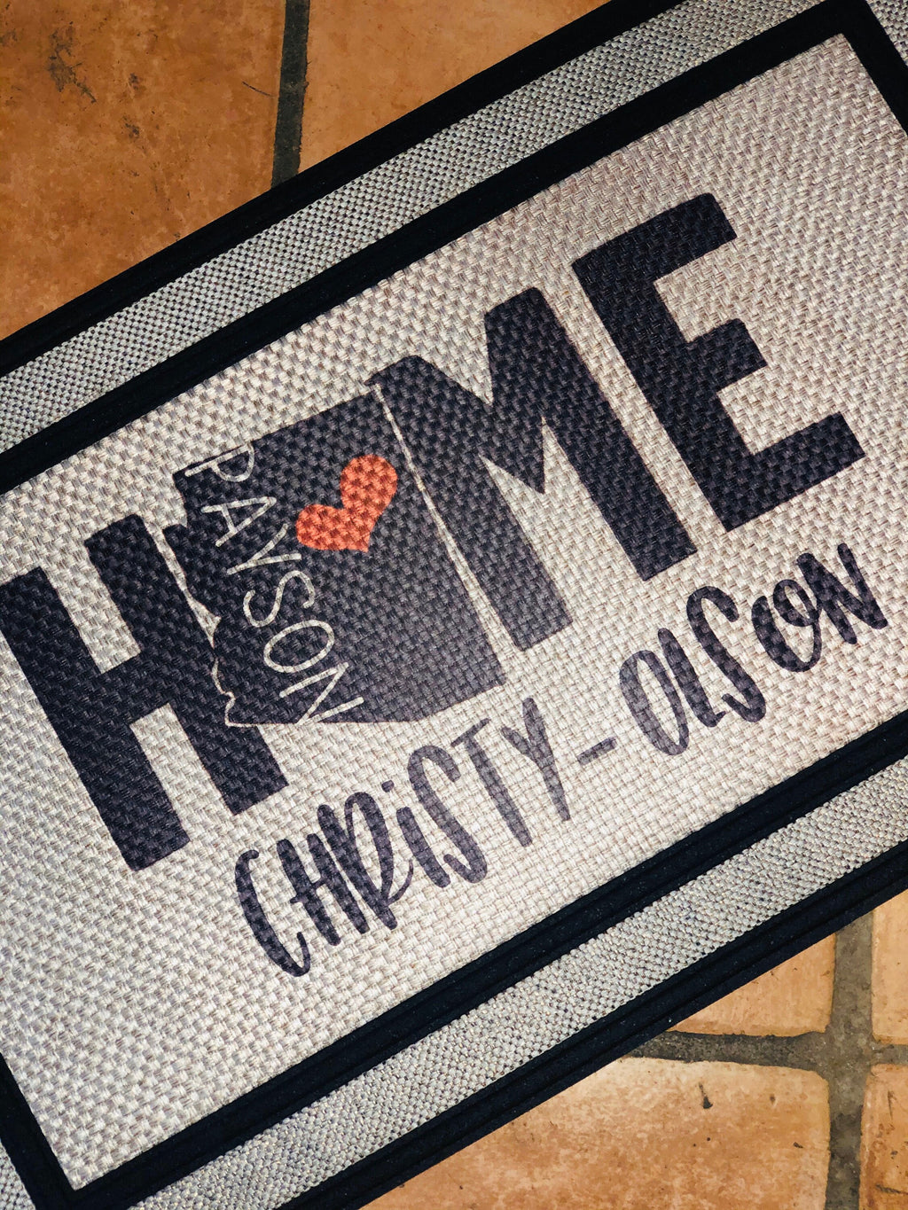 Personalized State & City Doormat, Custom Home Welcome Mat