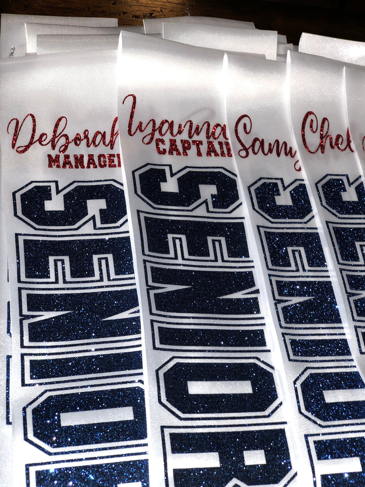 Custom Glitter Senior Sash – Track & Field, Graduation Sash