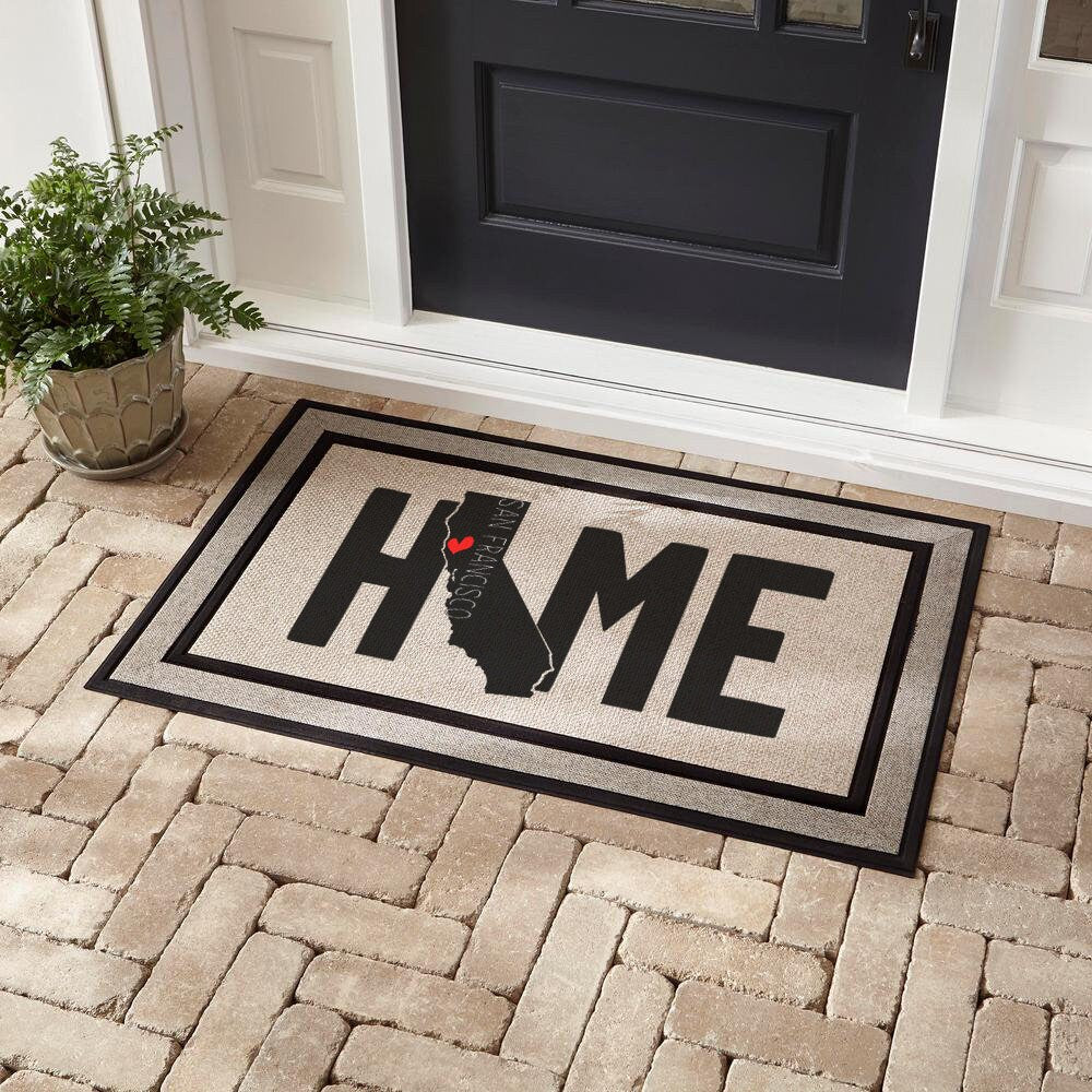 Personalized State & City Doormat, Custom Home Welcome Mat