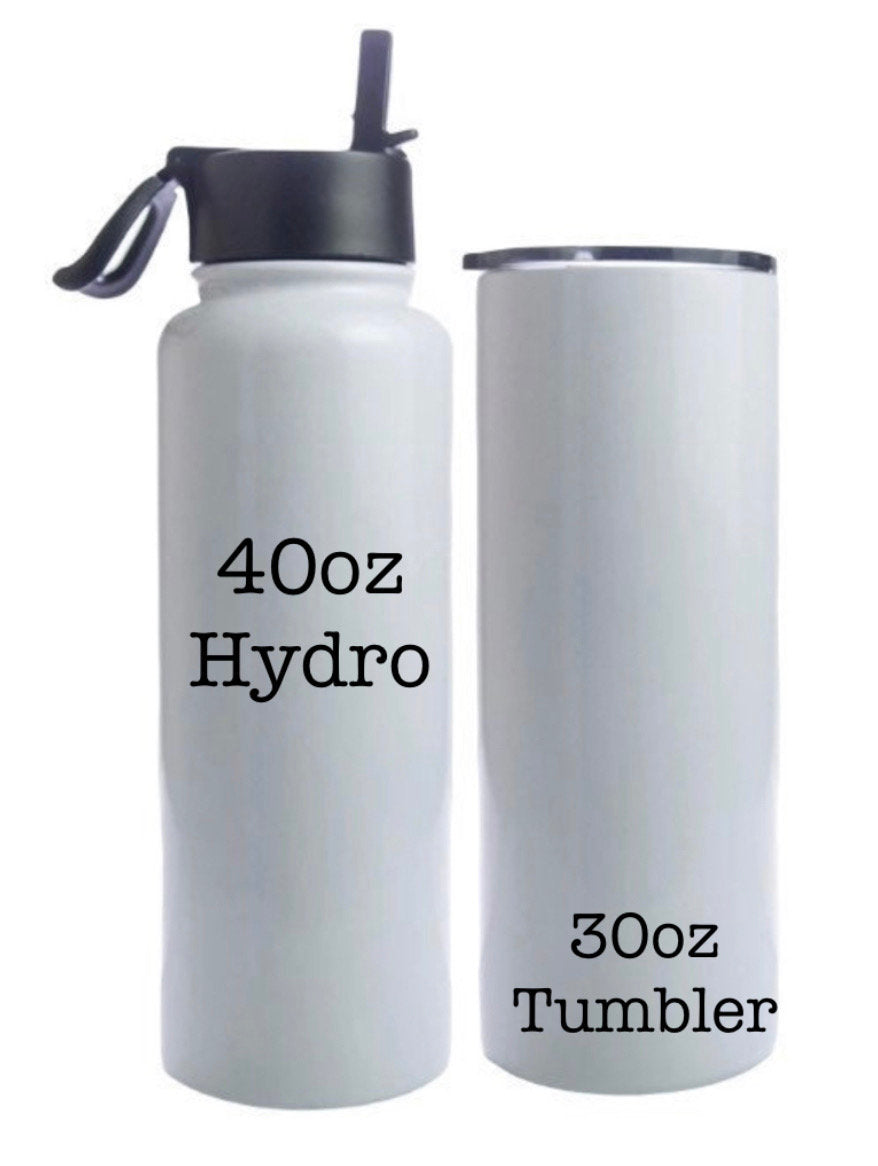 Personalized 40oz Hydro Bottle or 30oz Tumbler, Custom Photo Drinkware