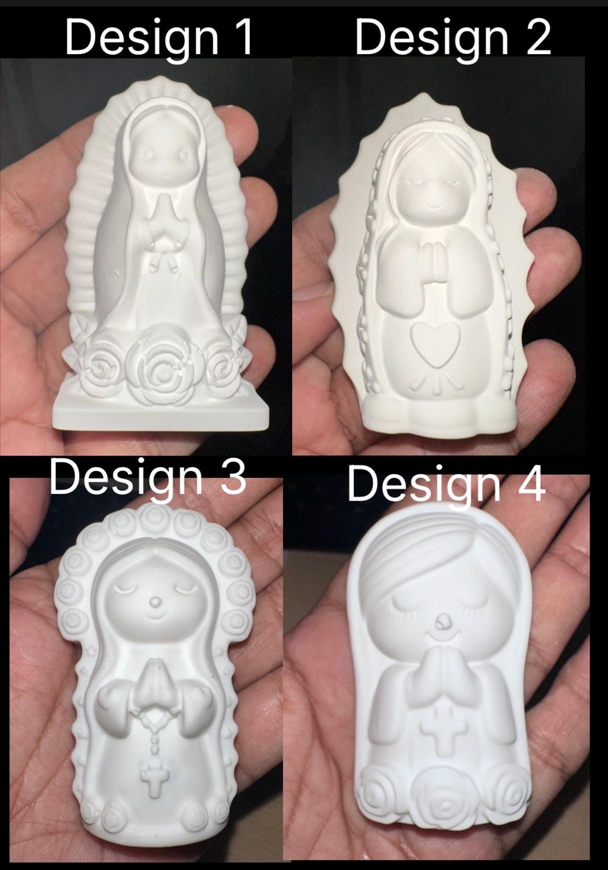 Ceramic Resin Virgin De Guadalupe Ornament, Handmade Religious figurine, baptism favors, Christening, Communion, weddings