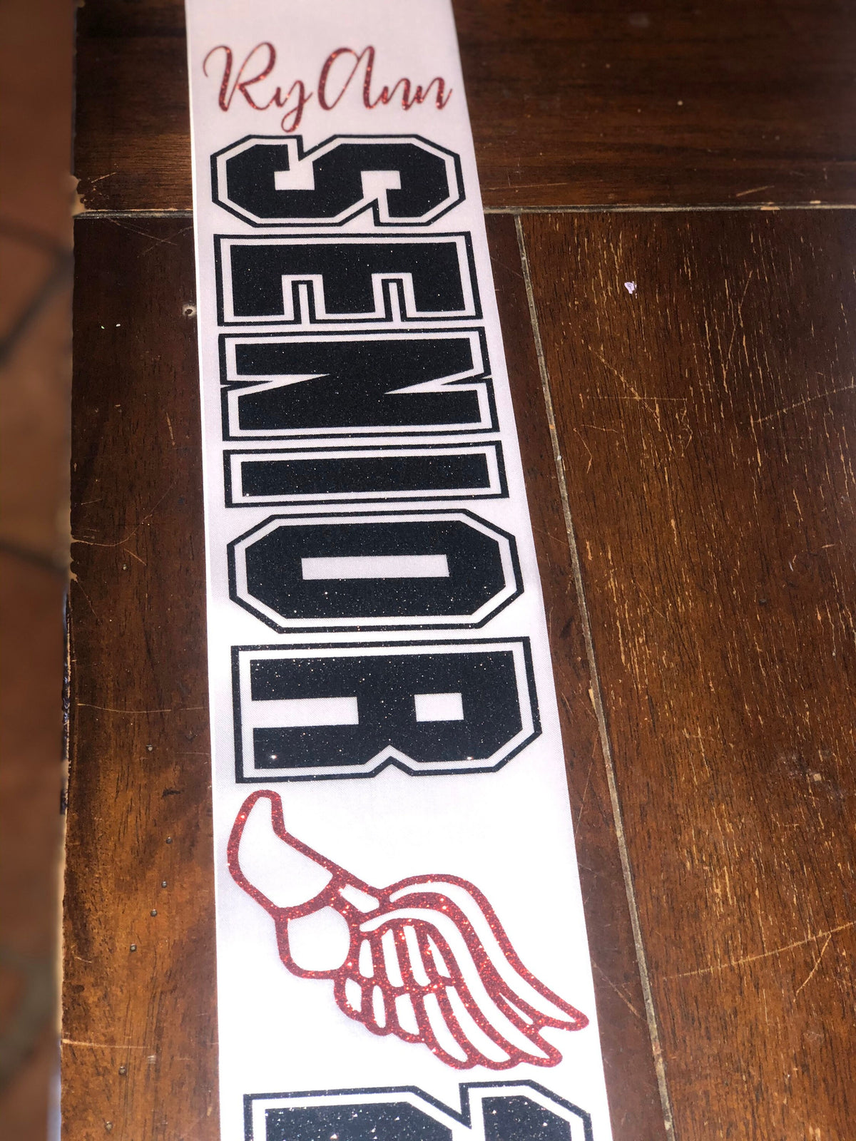 Custom Glitter Senior Sash – Track & Field, Graduation Sash