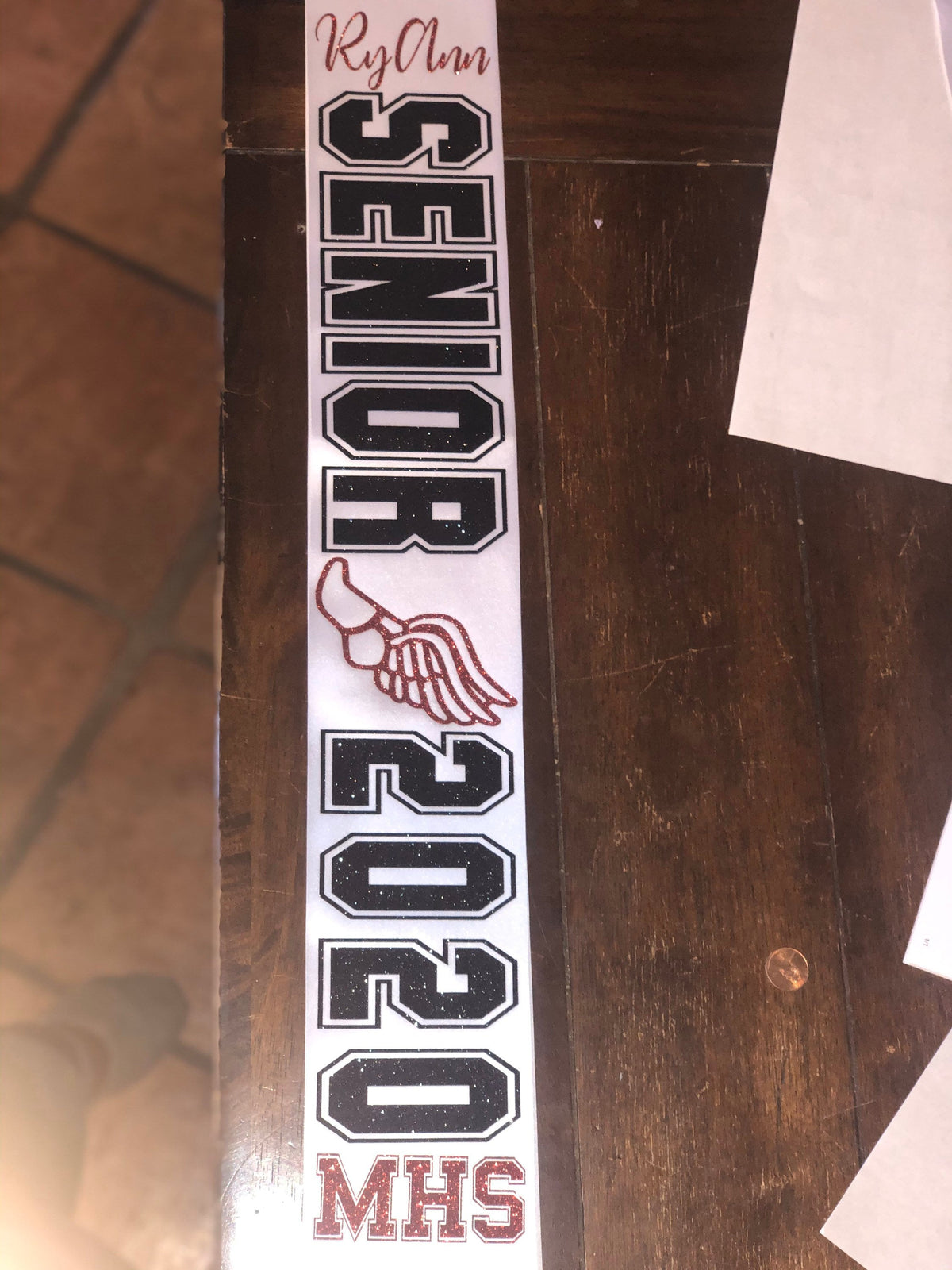 Custom Glitter Senior Sash – Track & Field, Graduation Sash