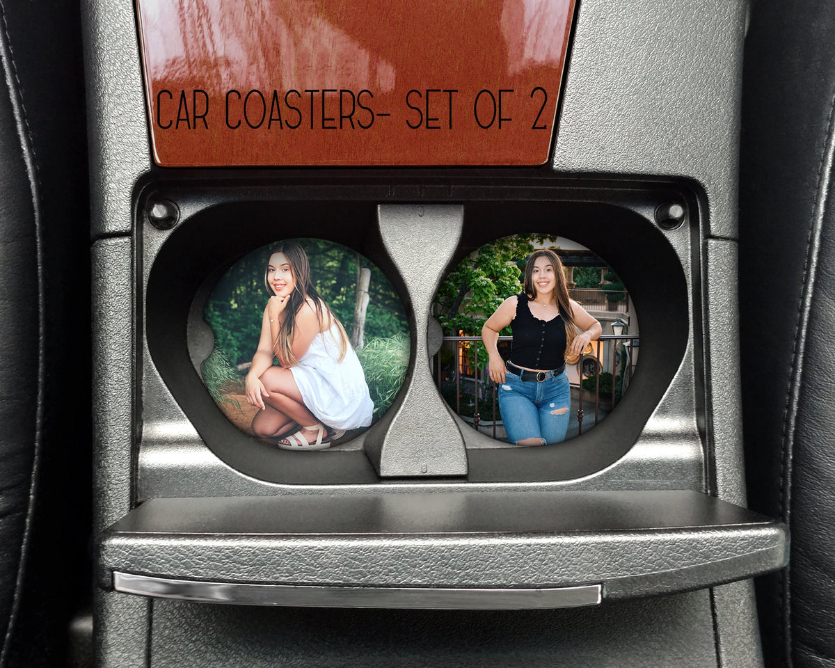 Personalized Car Coasters – Photo Gift, Set of 2