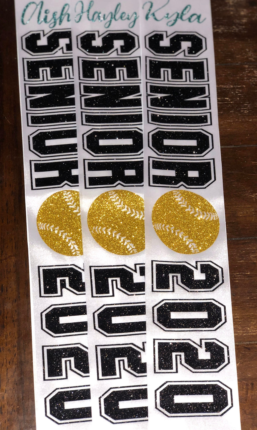 Custom Glitter Senior Softball Sash – Personalized Graduation Gift