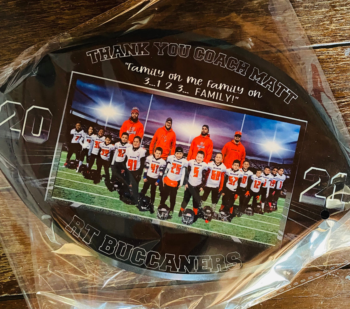 Personalized Football Coach Gift, Custom Football Team Photo Plaque, Coach Appreciation Gift, End of Season Team Gift, senior plaque