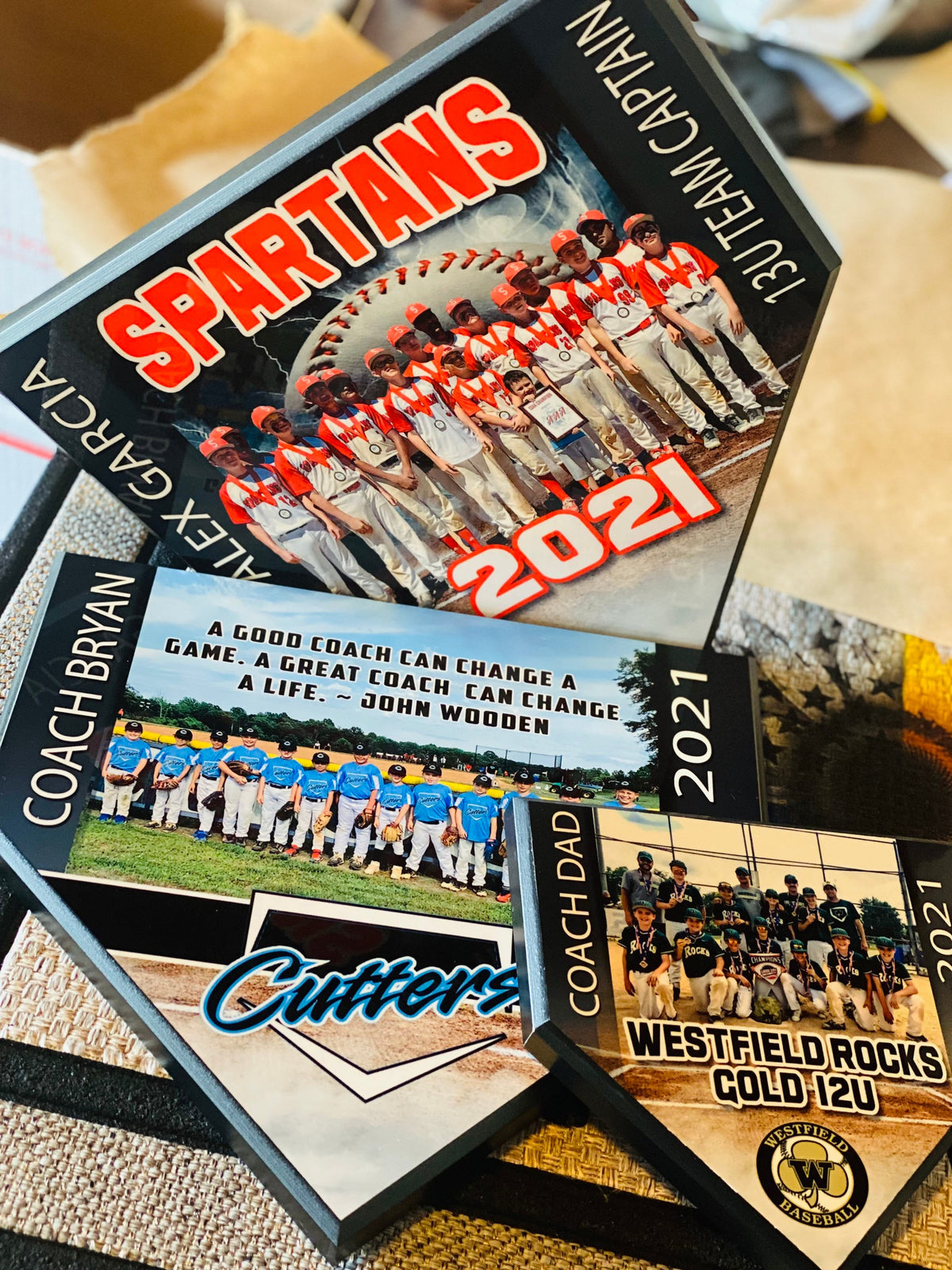 Personalized Softball/Baseball Home Plate Plaque, Custom Team Sports Award