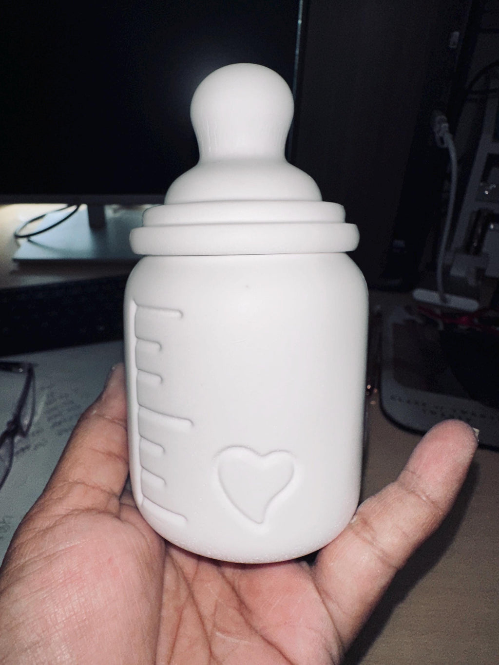 Ceramic Baby Bottle Candle or Vessel, Baby Shower Favor, Nursery Decor