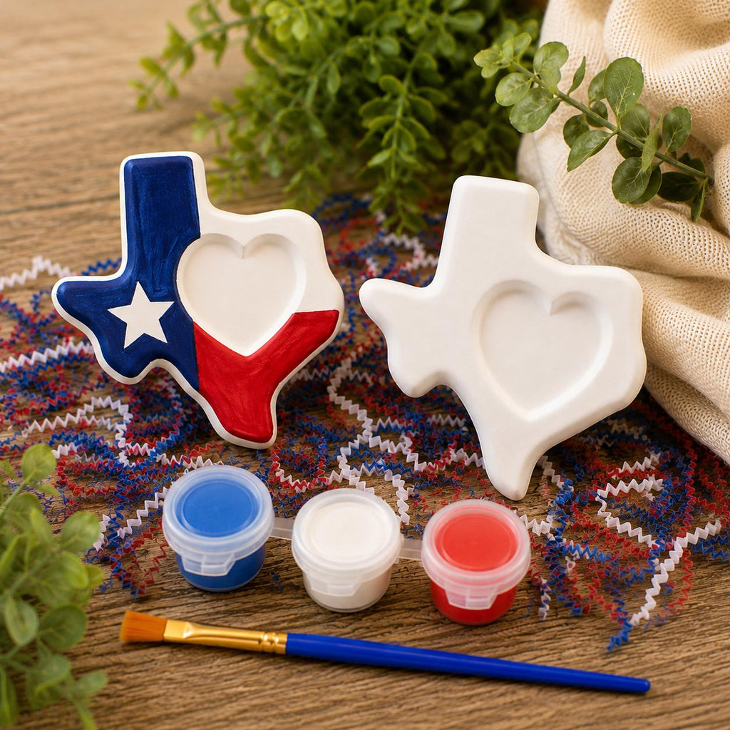 Texas Ceramic Painting Kit for Kids, Paint Your Own Texas Figurine, DIY Craft Kit with Paint & Brush, Texas Gift