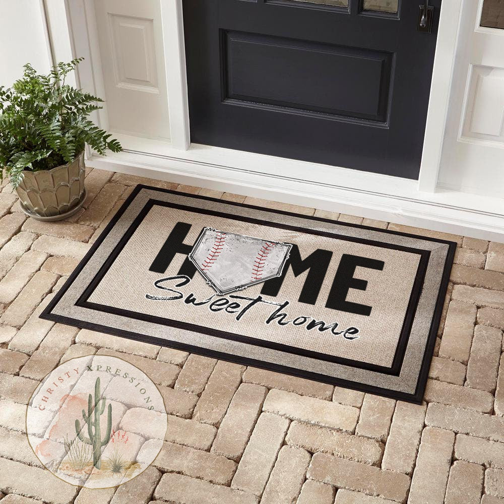 Baseball/Softball Doormat, Recycled Rubber, Fade Resistant