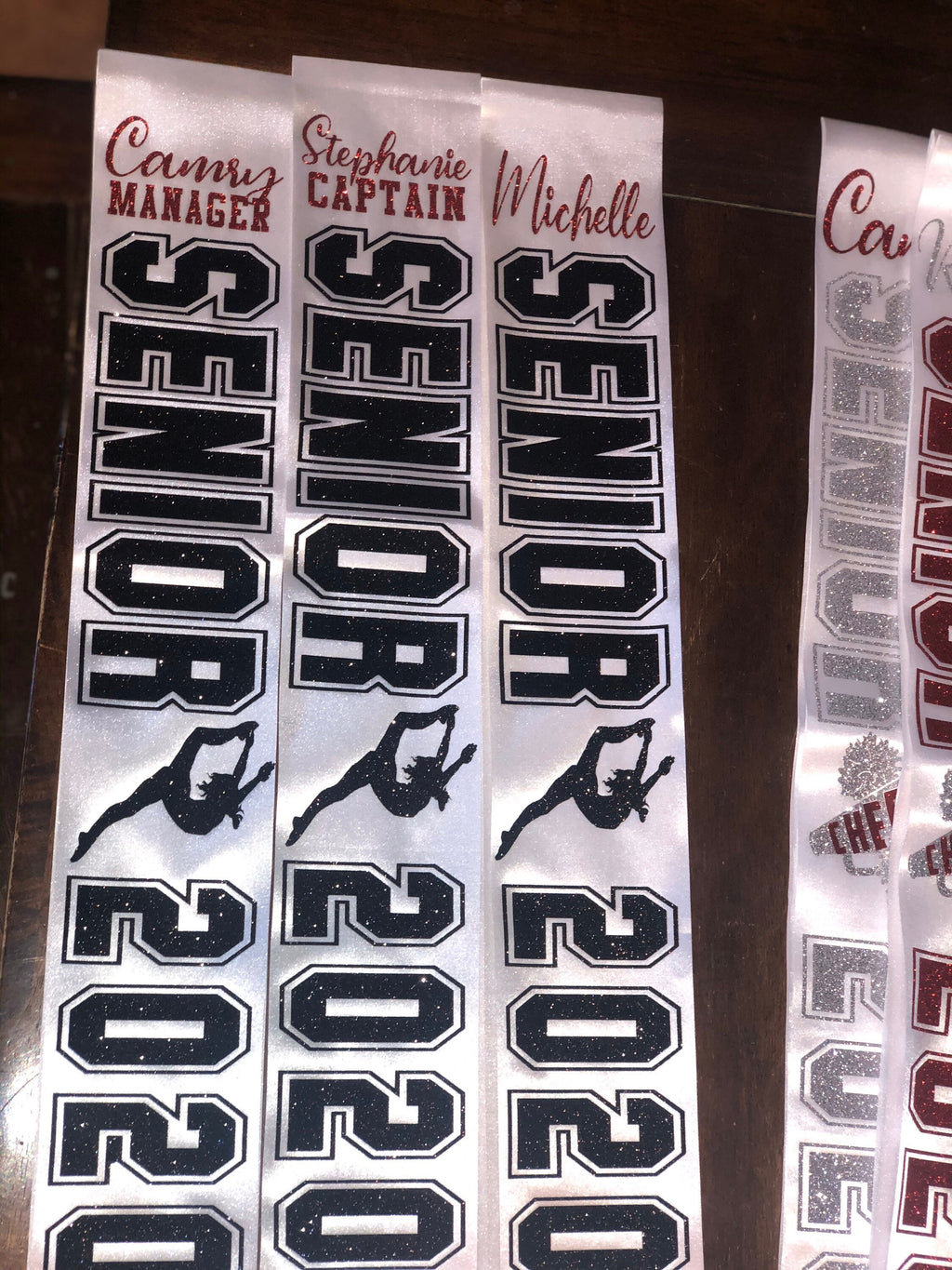 Senior Sashes - Dance sashes. Leaping Dancer. Customized sash for any occasion. Glitter sashes