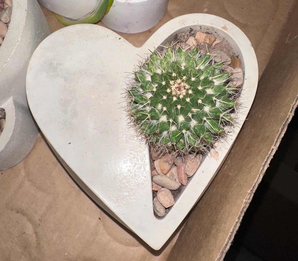 Cement Heart Planter, Half Heart Succulent Planter, Concrete Plant Pot, Modern Home Decor