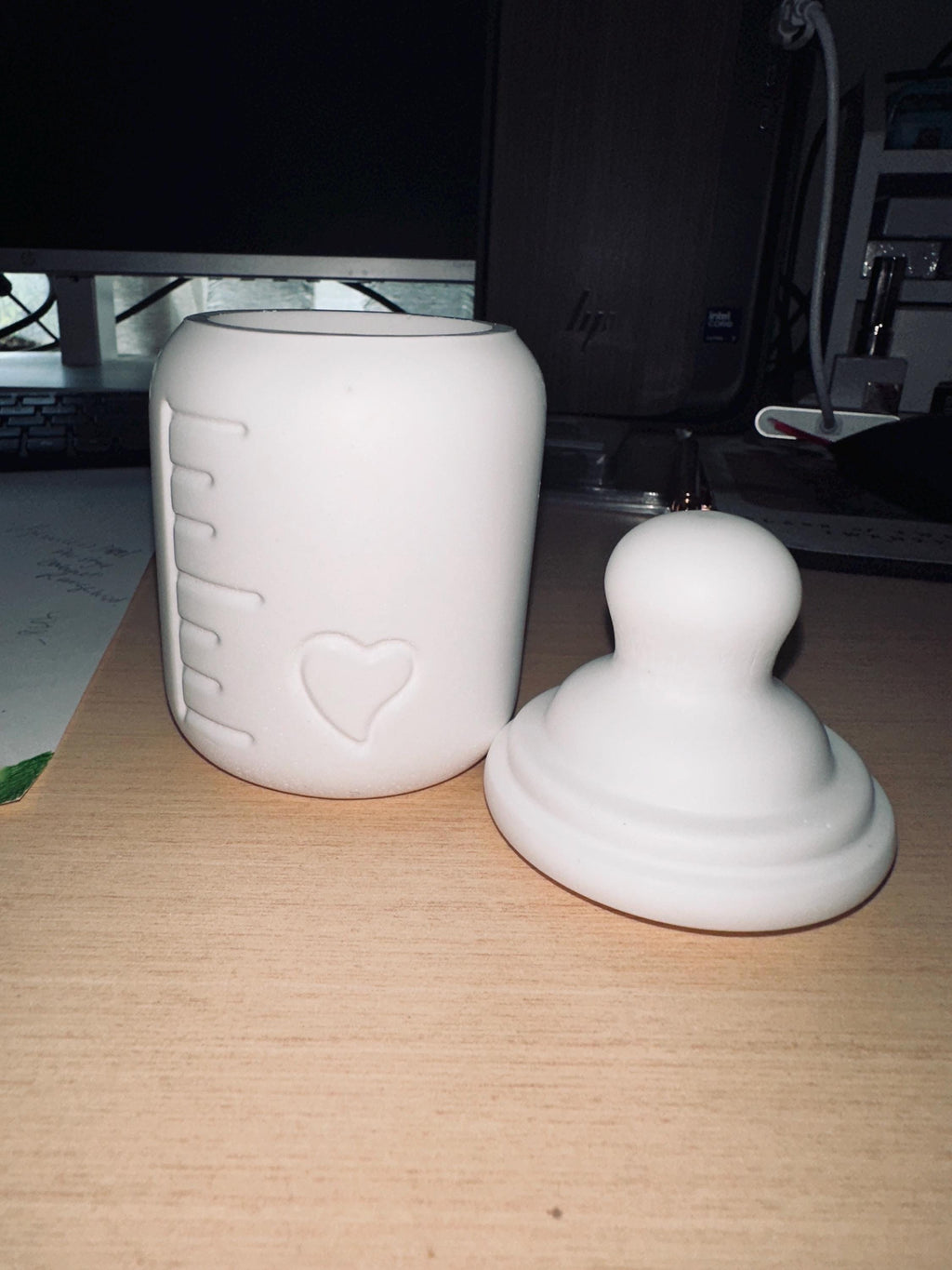 Ceramic Baby Bottle Candle or Vessel, Baby Shower Favor, Nursery Decor