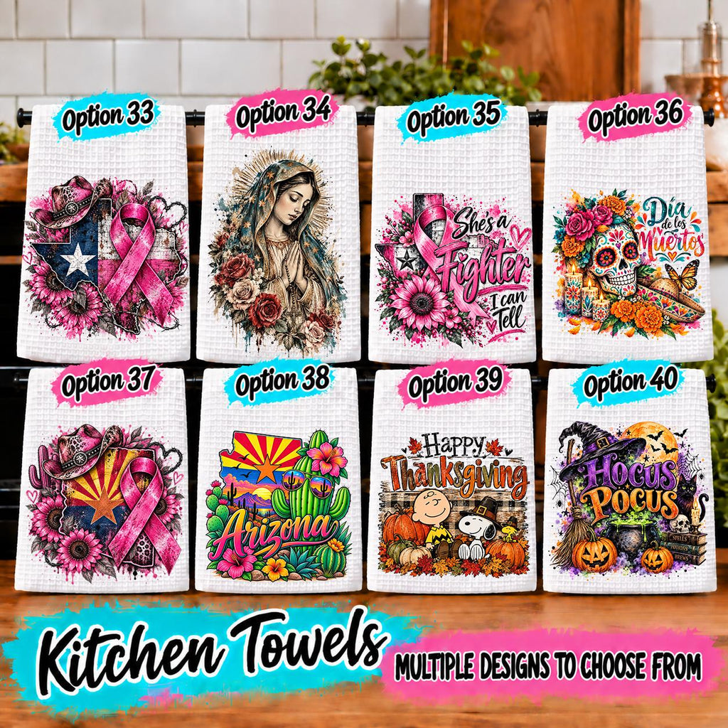 Funny Kitchen Towel, Waffle Weave Kitchen Towel, Decorative Dish Towel, Farmhouse Kitchen Decor, Funny Gift, Multiple Designs