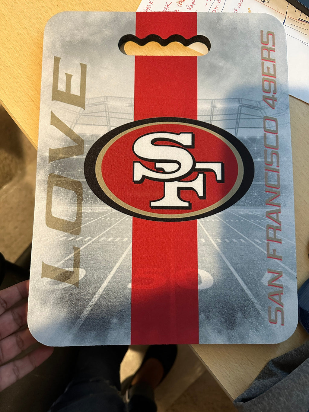Customized Stadium Seat Cushion. Great for any parent/fan/friends supporting a team out in the stands. Bleacher cushions. Pick your sport