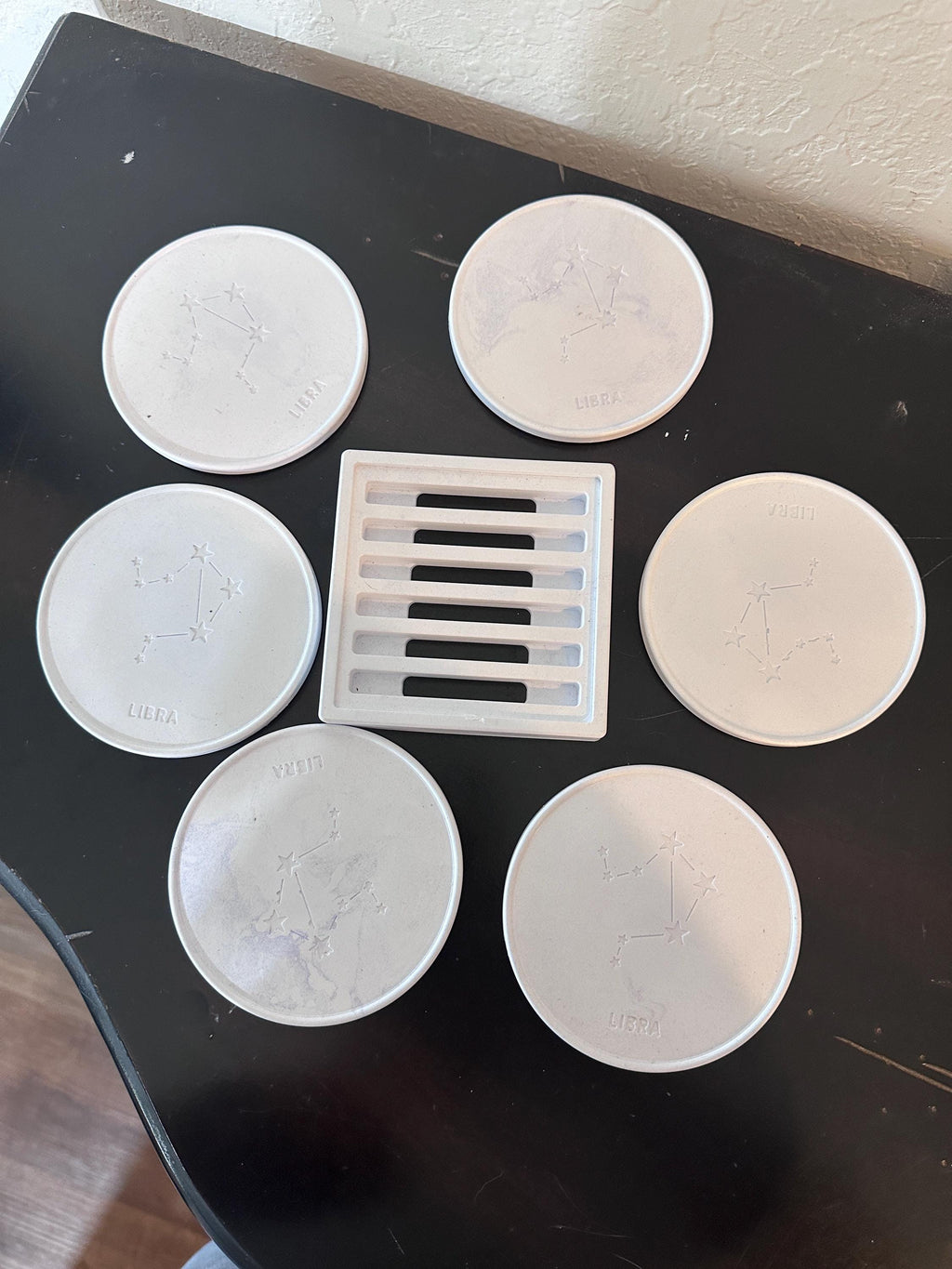 Ceramic Resin Zodiac Constellation Coasters, Astrology Home Decor Set | birthday gifts | celestial decor