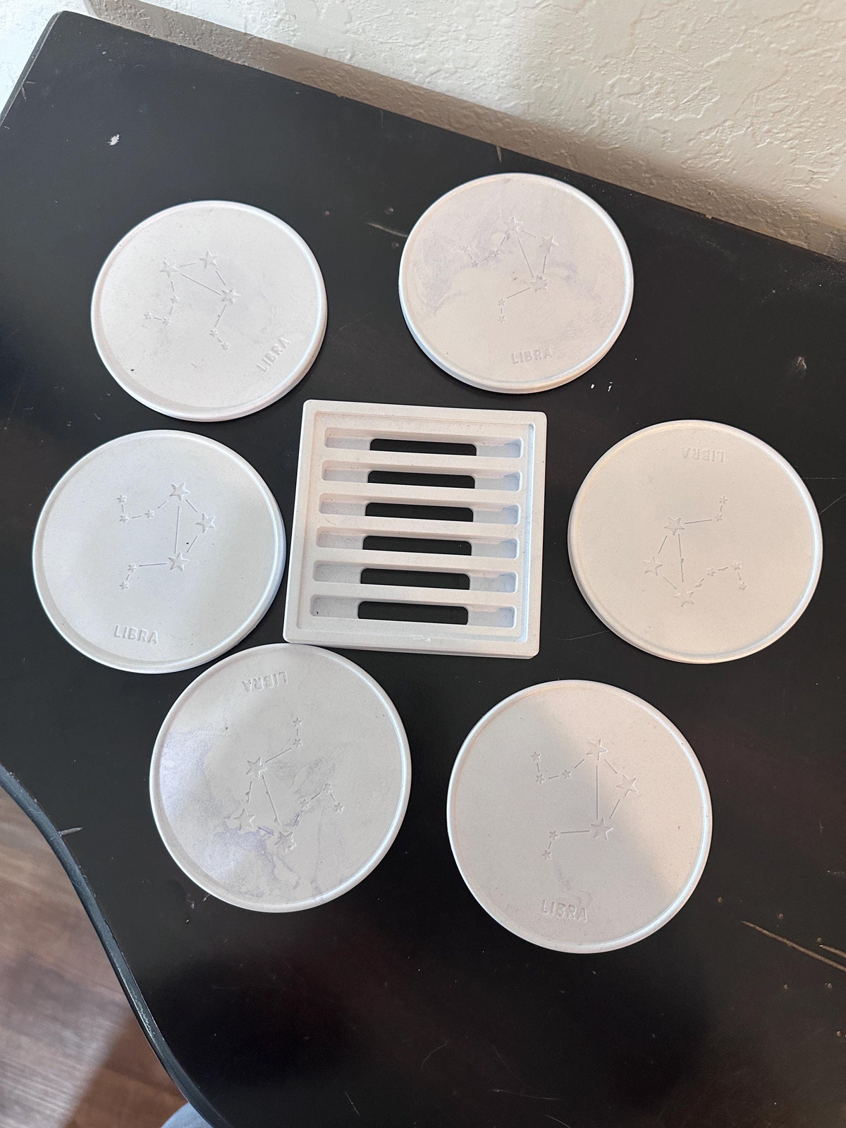 Ceramic Resin Zodiac Constellation Coasters, Astrology Home Decor Set | birthday gifts | celestial decor