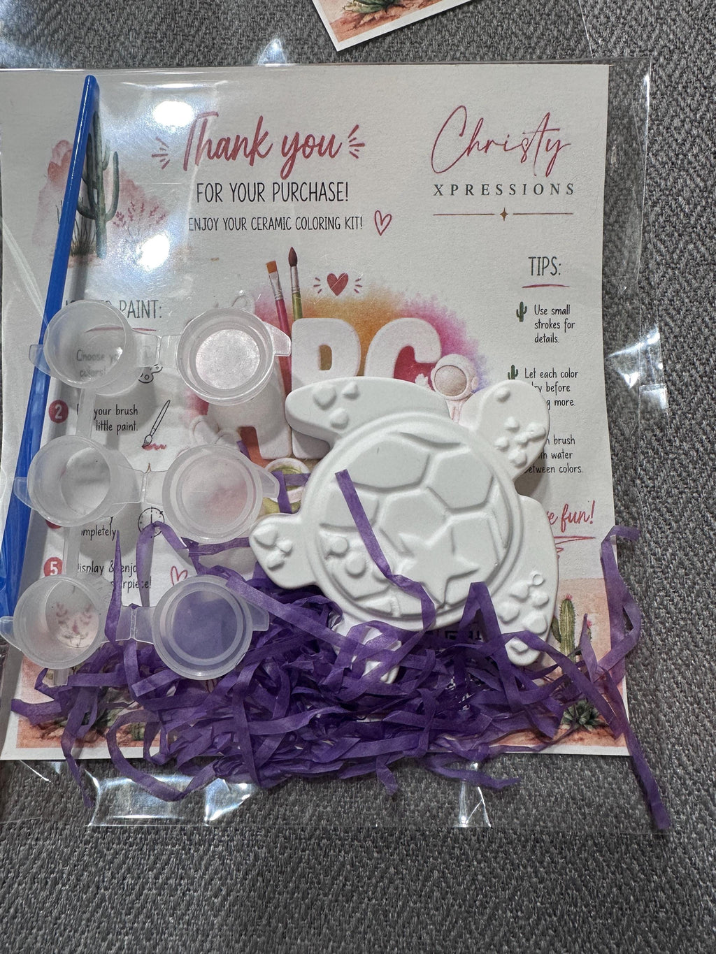 Ocean Theme Ceramic Coloring Kit, Sealife, Mermaid, Starfish, Turtle, Jellyfish, Seashell Figurines