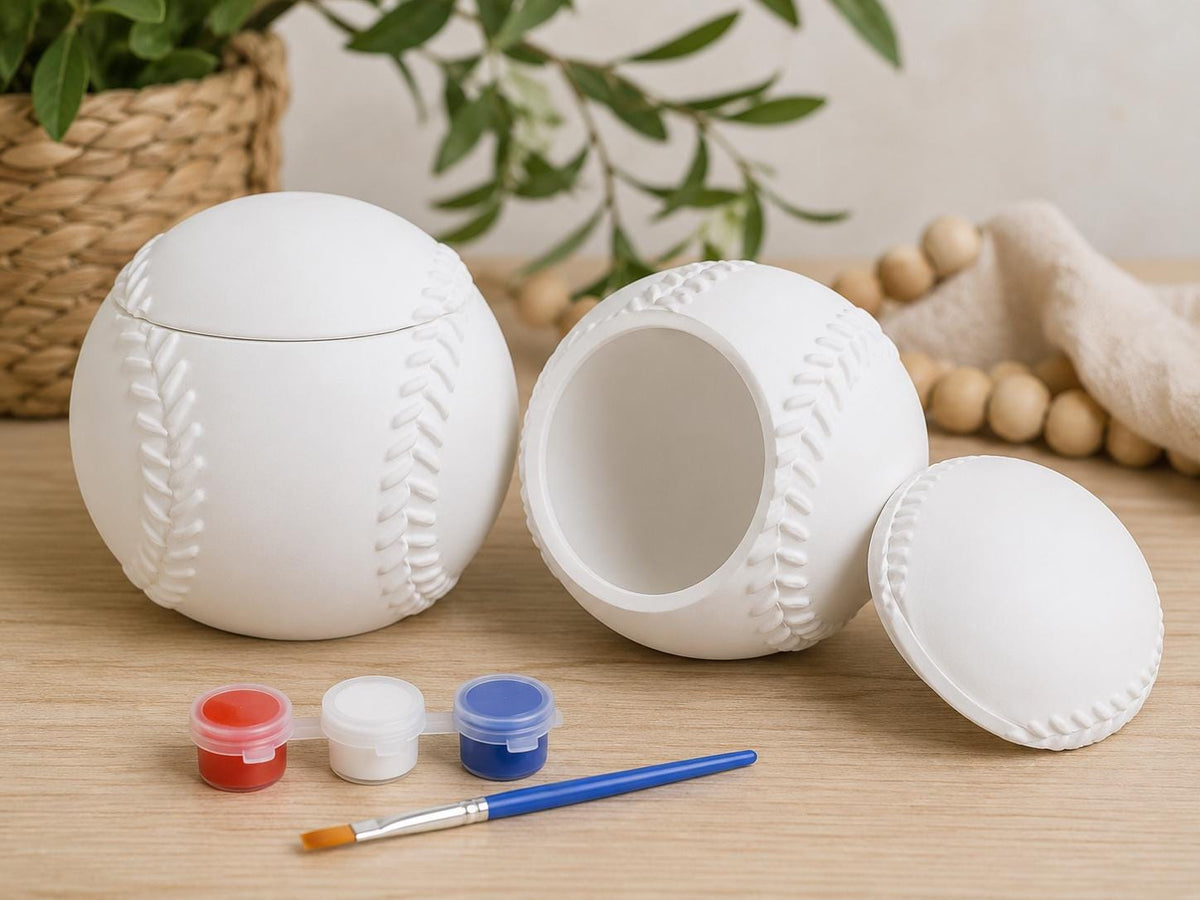 Ceramic Resin Baseball/Softball Storage Box- Paint Your Own Masterpiece