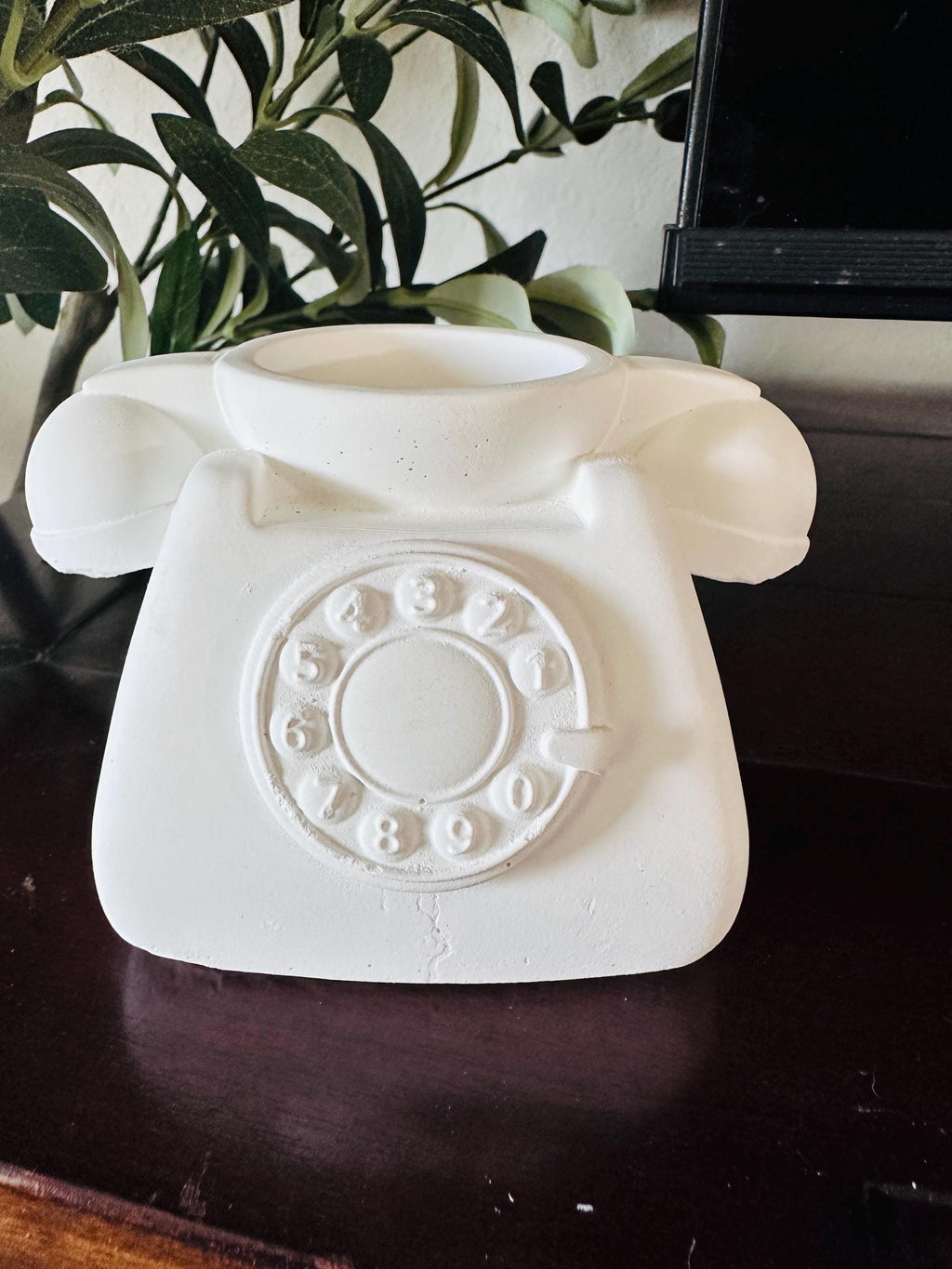 Paint Your Own Mini Telephone Planter, Ceramic Resin Pen Holder, DIY Painting Kit, Retro Phone Decor, Desk Organizer, Creative Gift