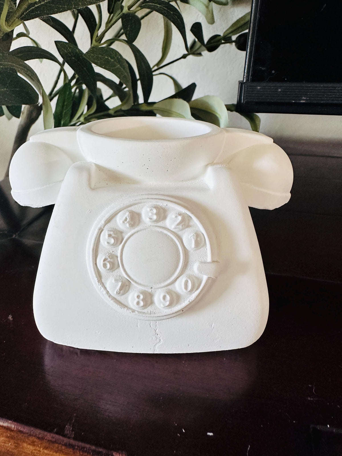 Paint Your Own Mini Telephone Planter, Ceramic Resin Pen Holder, DIY Painting Kit, Retro Phone Decor, Desk Organizer, Creative Gift