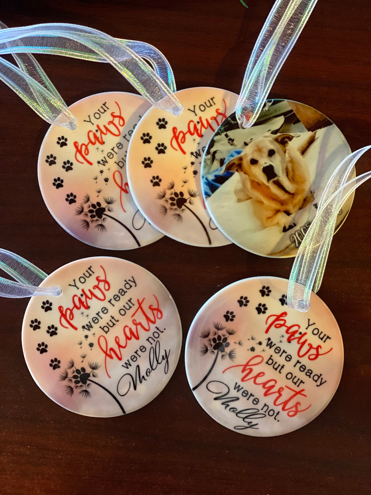 Custom Pet Memorial Ornament, Dog Cat Remembrance, Photo Option
