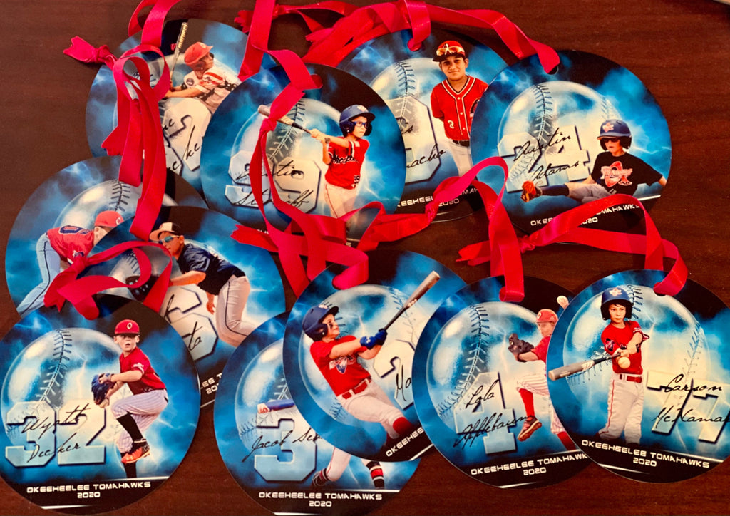 Personalized Baseball Photo Ornament, Custom Senior Baseball Gift, Senior Night Keepsake, Baseball Player Christmas Ornament, Team Gift