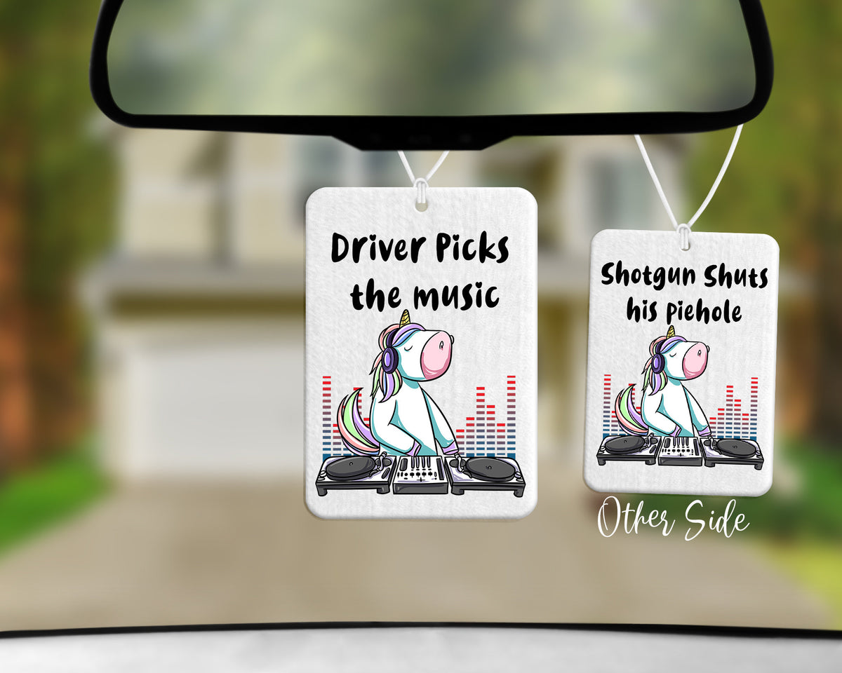 Funny Car Air Freshener, Unicorn DJ, Car Lover Gift