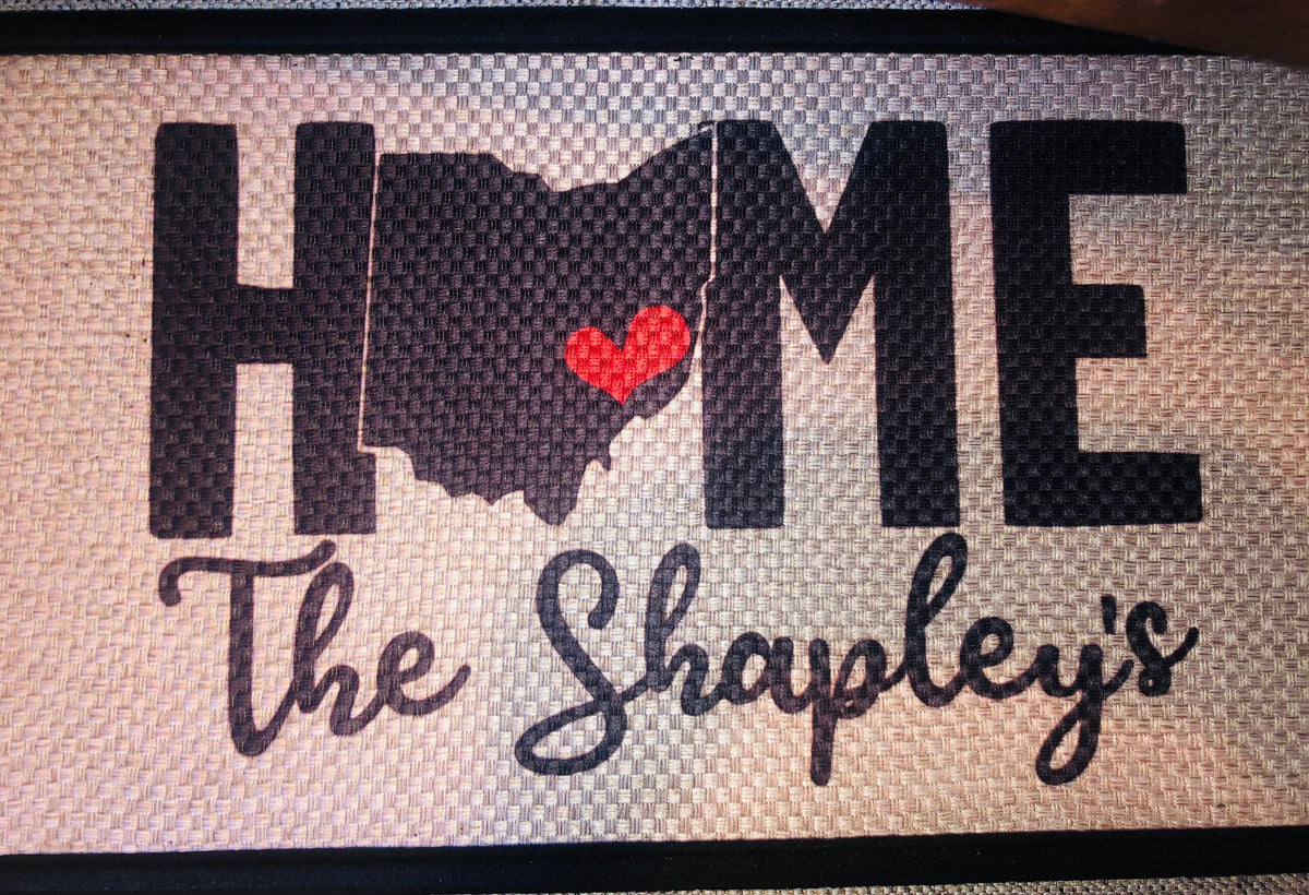 Personalized State & City Doormat, Custom Home Welcome Mat
