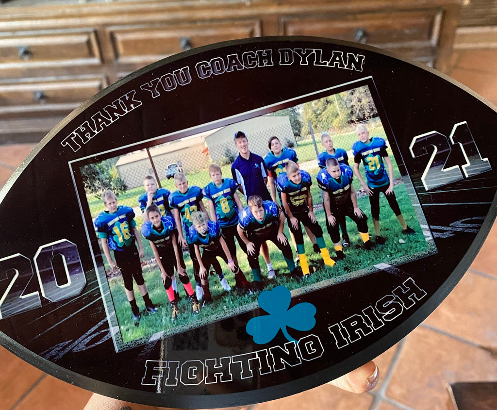 Personalized Football Coach Gift, Custom Football Team Photo Plaque, Coach Appreciation Gift, End of Season Team Gift, senior plaque