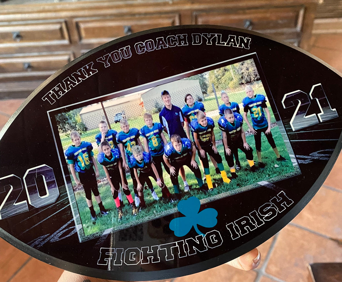 Personalized Football Coach Gift, Custom Football Team Photo Plaque, Coach Appreciation Gift, End of Season Team Gift, senior plaque