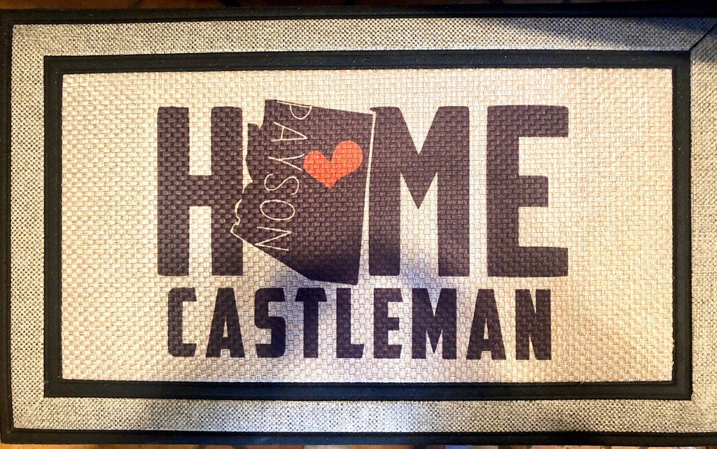 Personalized State & City Doormat, Custom Home Welcome Mat