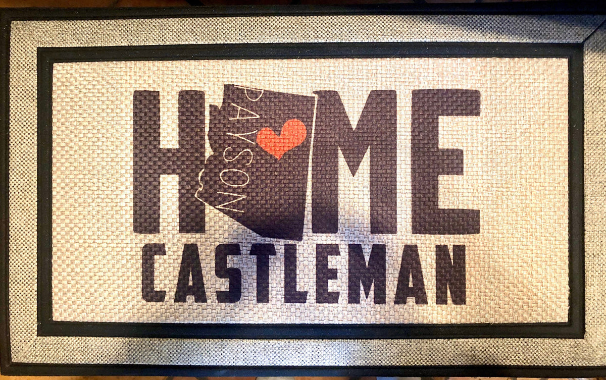 Personalized State & City Doormat, Custom Home Welcome Mat