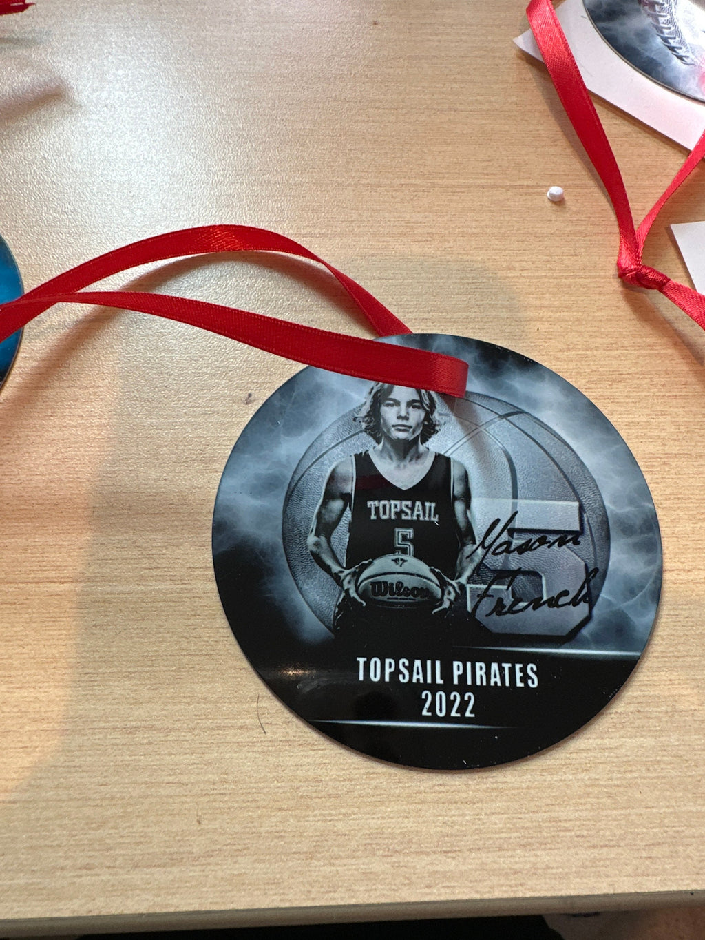 Personalized Basketball Ornament, Senior Team Gift, Photo Keepsake