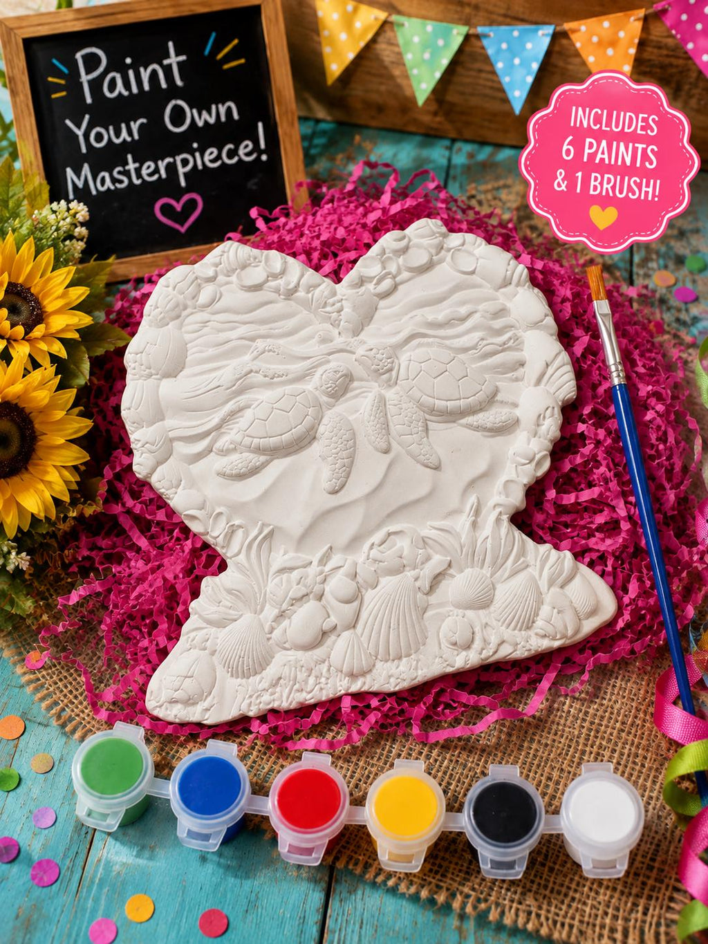 Under the Sea Turtle Coloring Kit. Paint your own Masterpiece