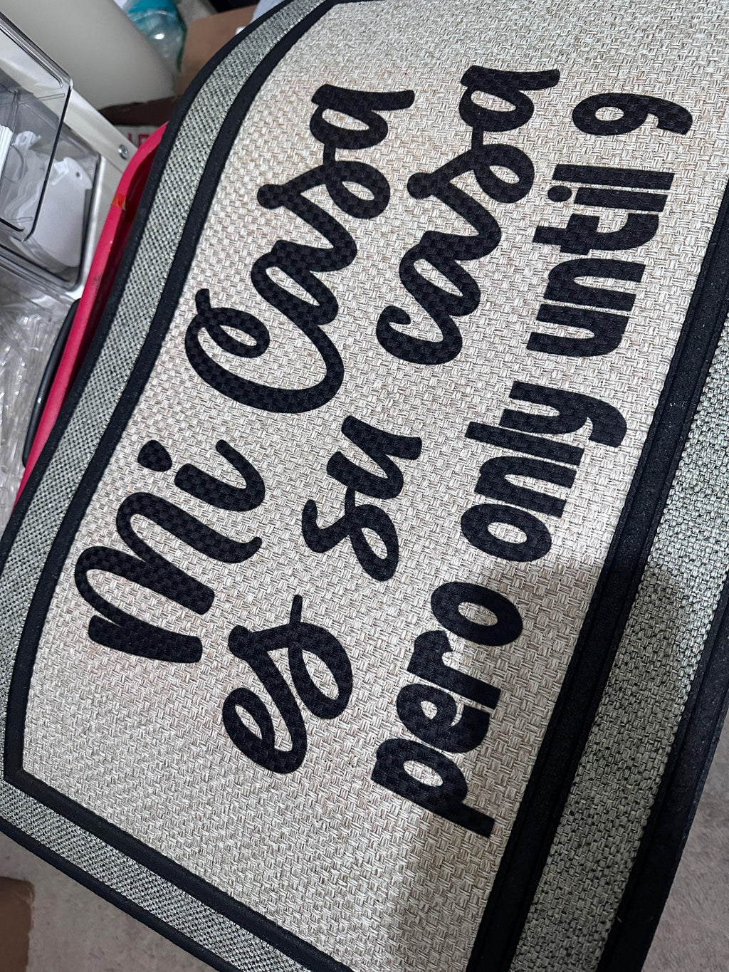 Mi Casa Es Su Casa Doormat, Floral Accent, Funny Welcome Mat
