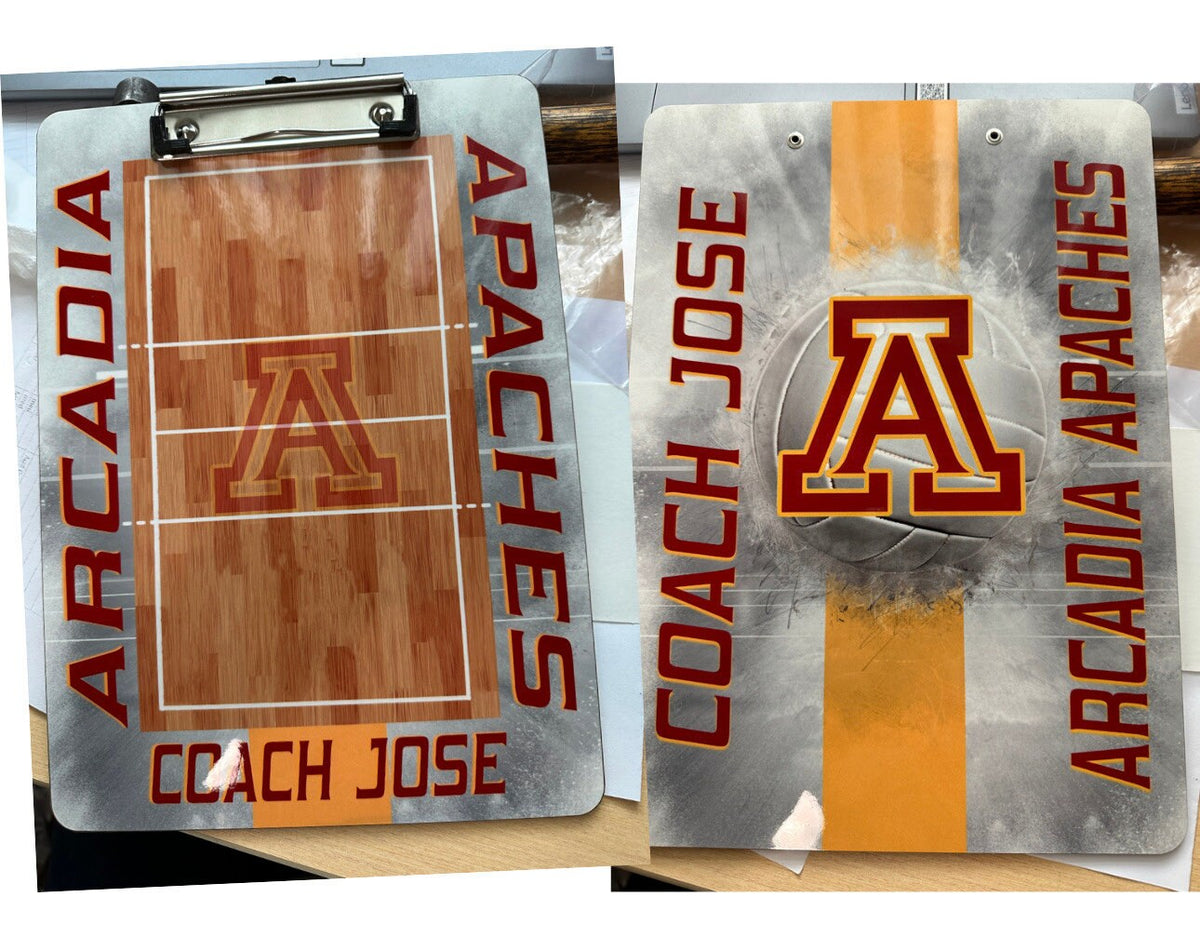 Custom Double Sided Sports Metal Clipboard | Personalized Coach Clipboard | Team Gift