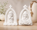 Angel & Virgin Mary Ceramic Figurines, Baptism Favor, Religious Keepsake, Christening Gift, Baby Shower Decor, Optional Magnet