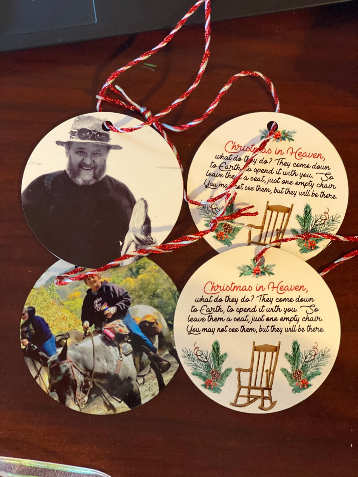 Christmas in Heaven Memorial Ornament, Personalized Photo Keepsake, Loved One Remembrance Christmas Gift