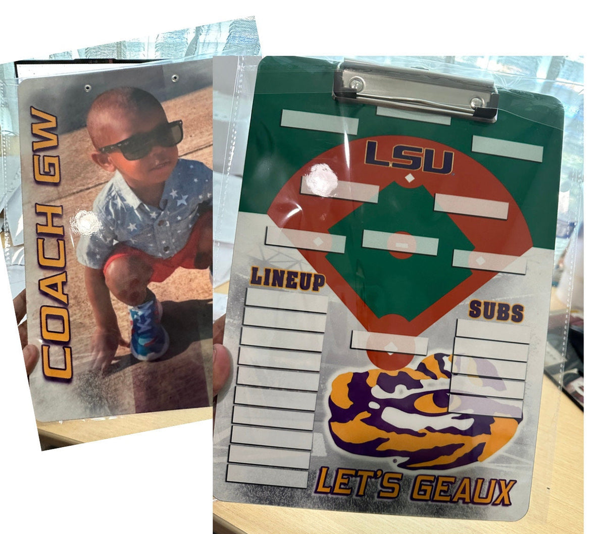 Custom Double Sided Sports Metal Clipboard | Personalized Coach Clipboard | Team Gift