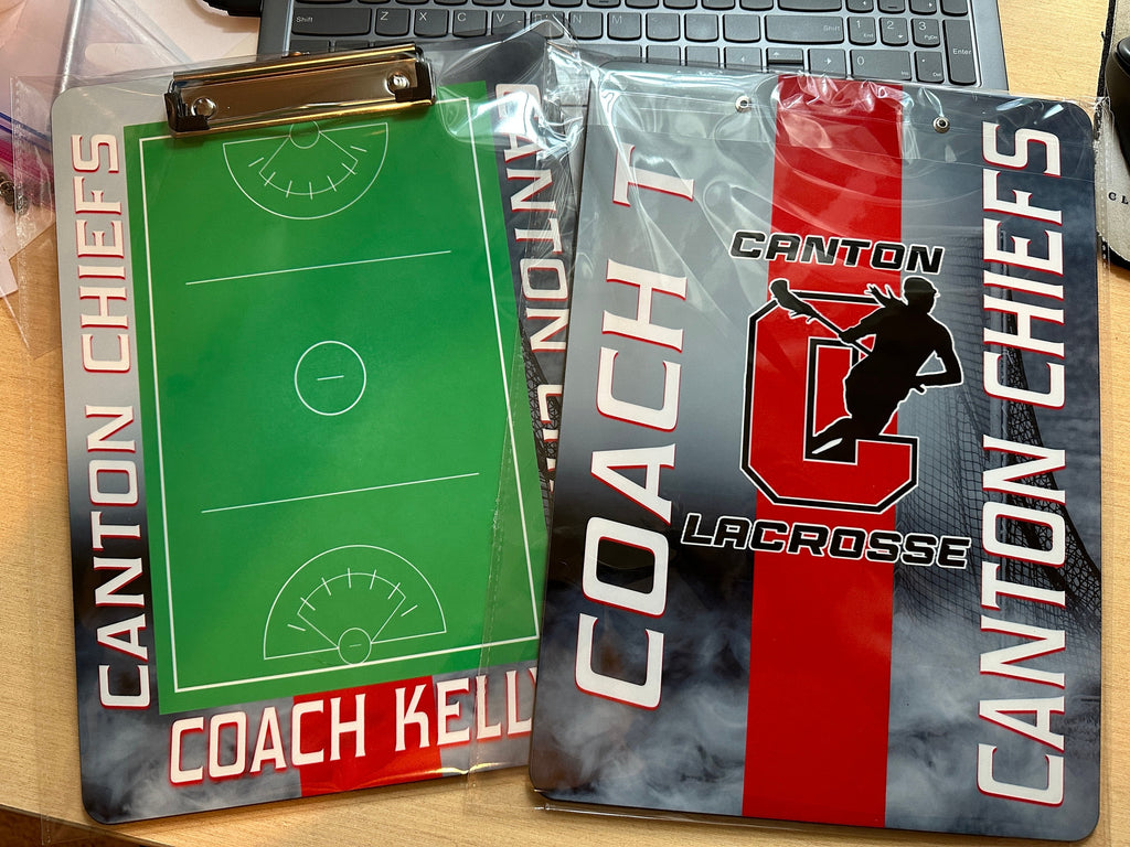Custom Double Sided Sports Metal Clipboard | Personalized Coach Clipboard | Team Gift