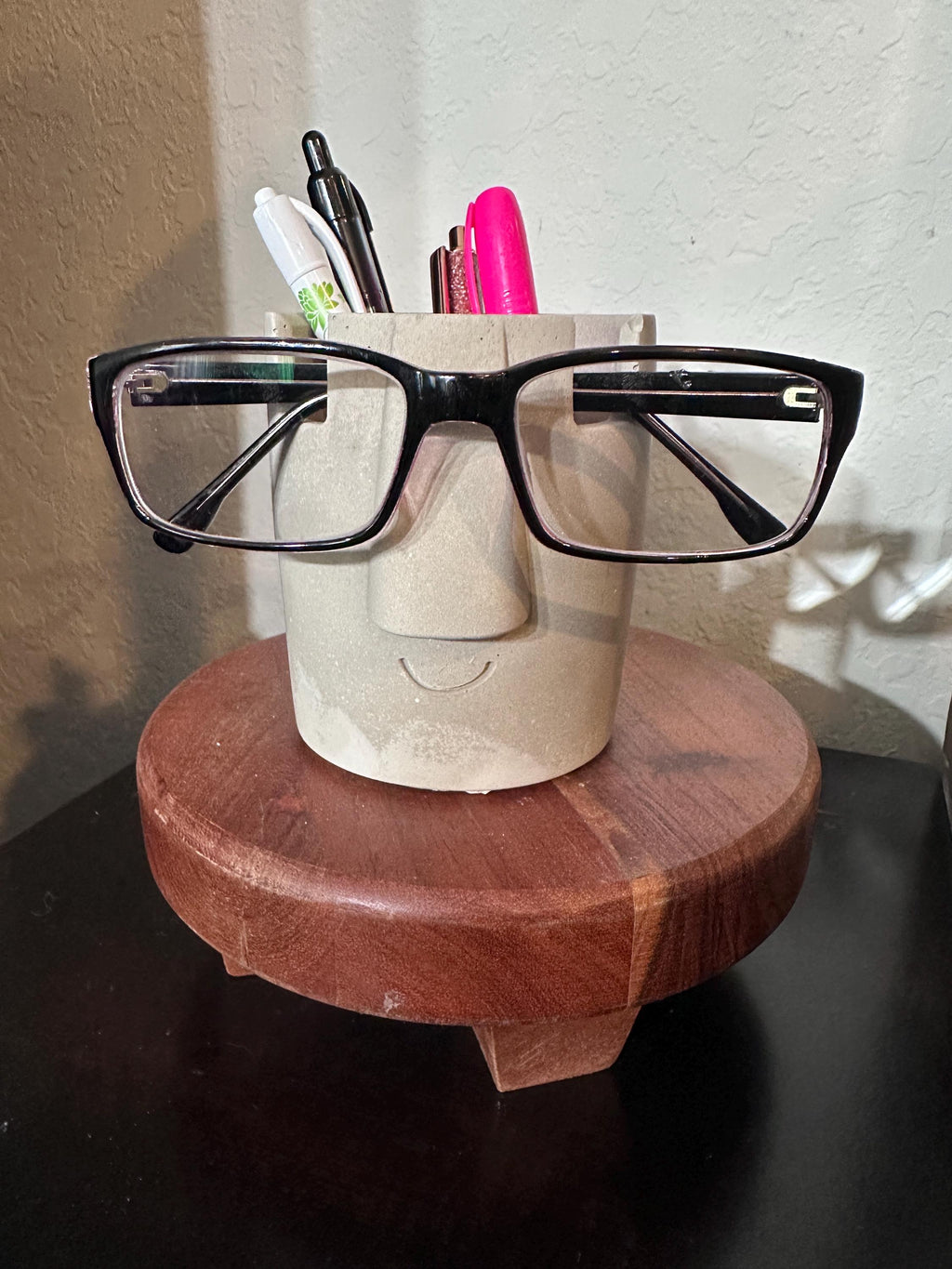 Pen and Glasses Holder, Concrete Desk Organizer, Eyeglass Holder, Office Pen Holder, Unique Desk Decor, Teacher Gift