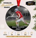 Customized football ornament. Great for senior who committed or for teams end of season gift. Can be personalized with 2 different picture.