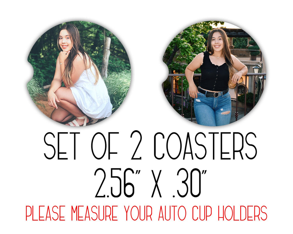Personalized Car Coasters – Photo Gift, Set of 2
