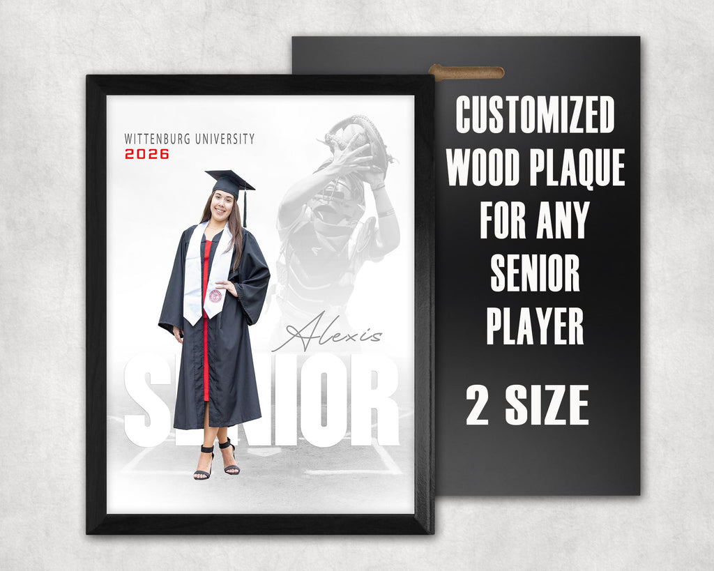 Custom Senior Player Wood Plaque, Personalized Graduation Gift