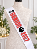 Custom Glitter Senior Sash – Team Logo, Sport Graduation Sash