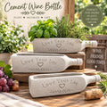 Concrete Wine Bottle Planter, Cement Succulent Planter, Rustic Industrial Home Decor