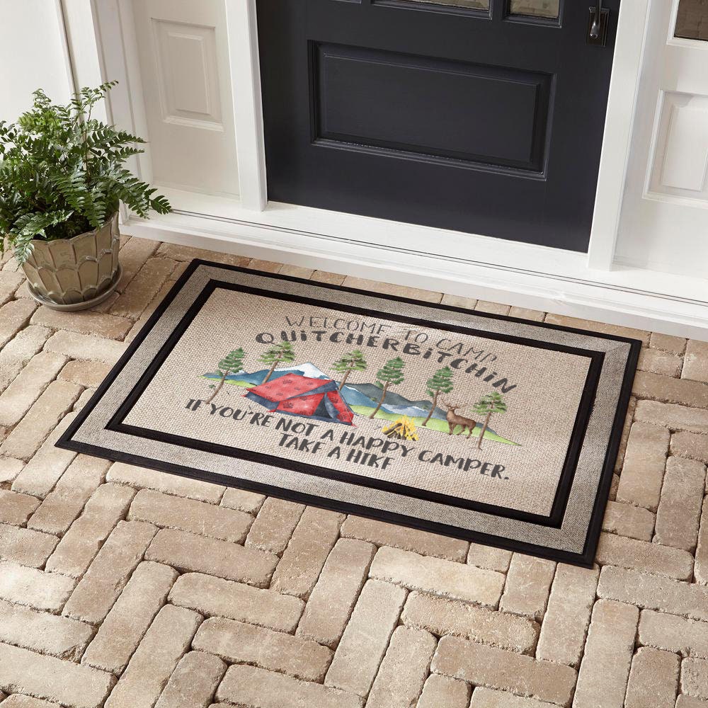 Funny Welcome Doormat, Camp Quitcherbitching, Recycled Rubber, 18x30