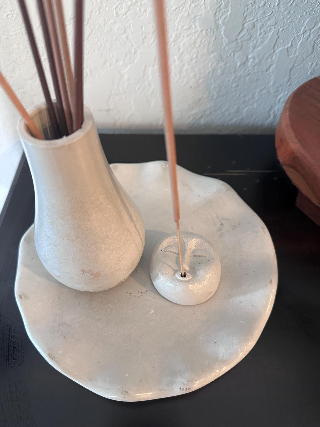 Ceramic Incense Holder Set, Handmade Ash Catcher Tray, Zen Home Decor, Meditation Gift
